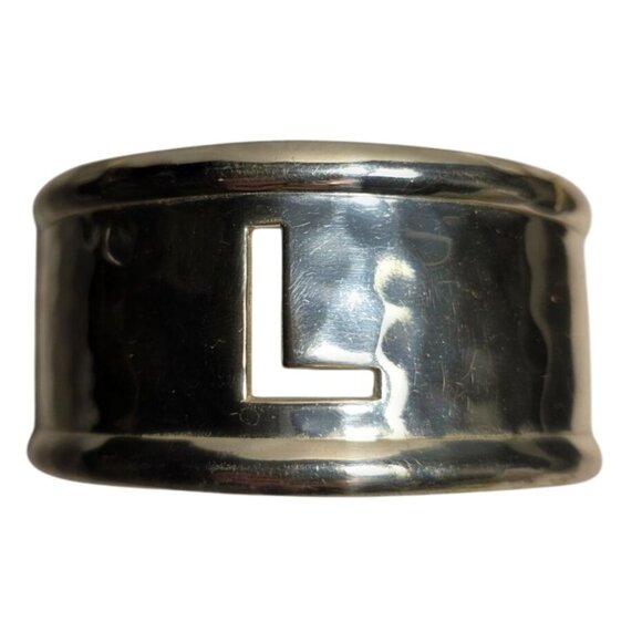 Rustic Cuff Silver-Tone "L" Initial Bracelet womens jewelry monogram - Picture 1 of 4